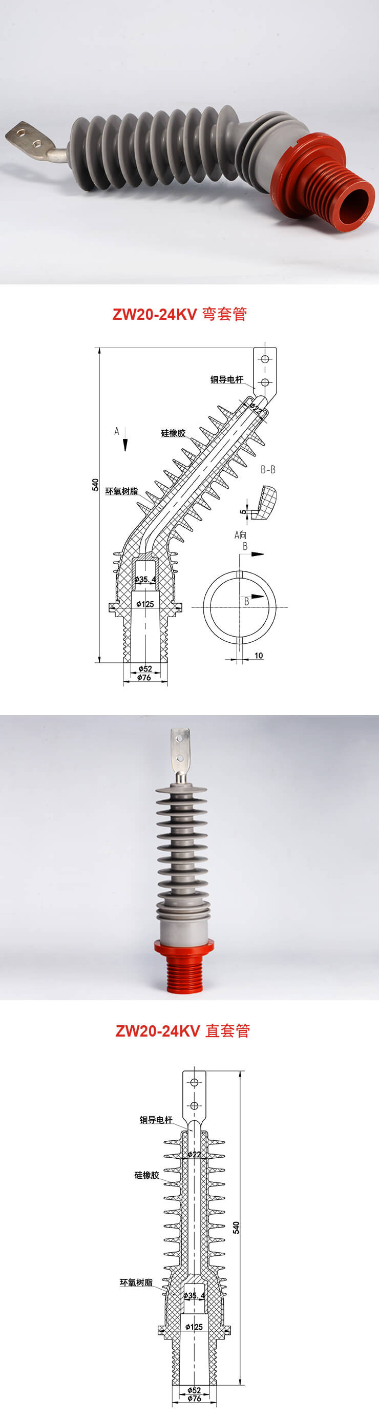 ZW20-24KV 直、彎套管